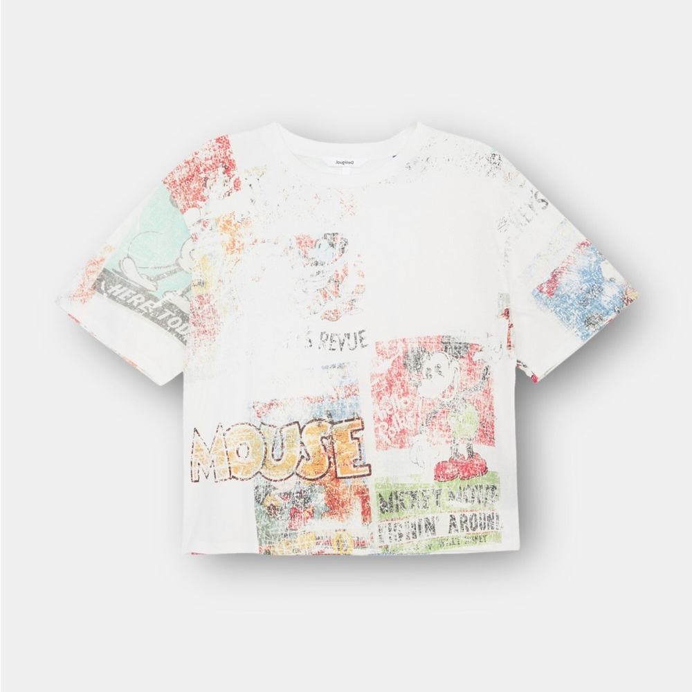 Desigual White Graphic Short Sleeve Tee